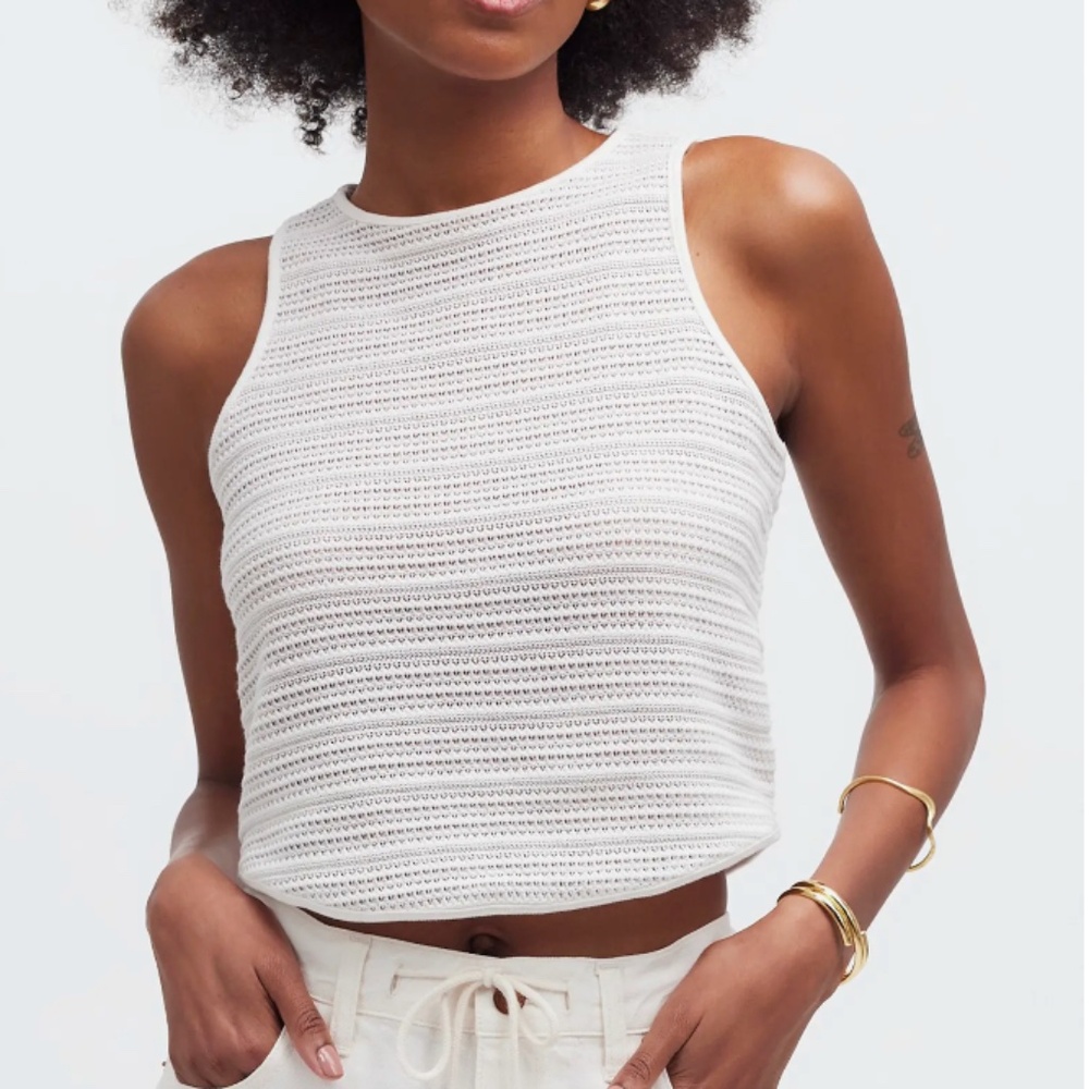 NWT Madewell Open Knit Cutaway Tank | Women’s Casual Summer Knit Top